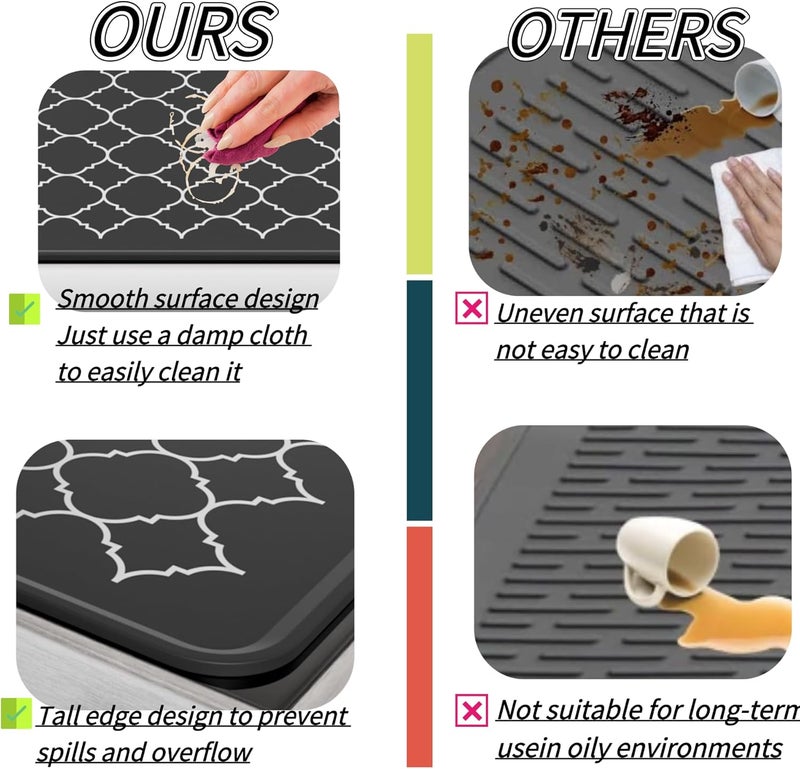 Nyoria Electric Stove Top Cover Protector - Glass Flat Top Stove Mat 28” x 20“ Oven Induction Cooktop Mat for Ceramic RV Countertop Mats Heat-Resistant Dish Drying Mat - Black - Image 3